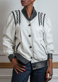 Veste en cuir bicolore